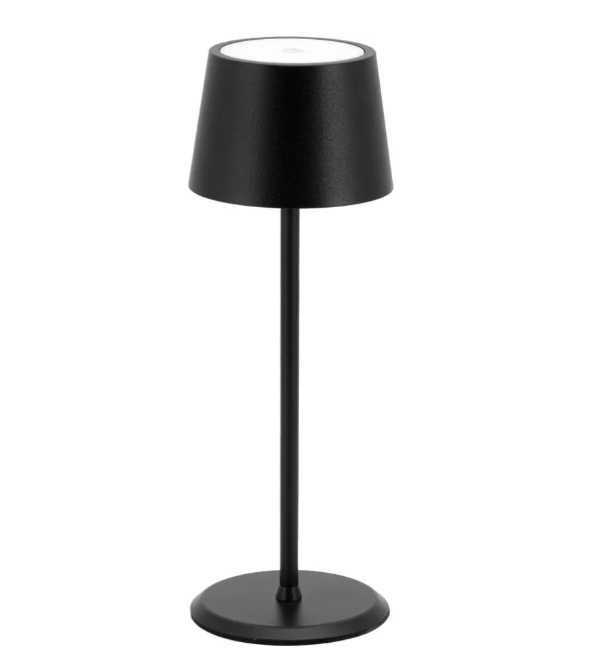 Monte Carlo LED Akku Tischleuchte Home Deko Nachttisch Lampe Kabellose Beleuchtung mit Touch Steuerung IP54 (LP-MC-BL) - Schwarz