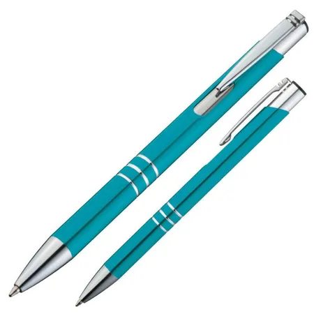 Macma Kugelschreiber aus Metall, türkis, 100 Stück