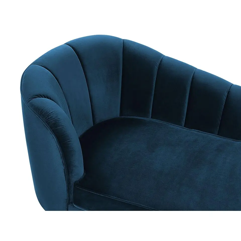 ALLIER - Chaise longue - Blauw - Linkerzijde - Fluweel
