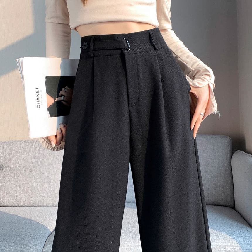 Jaqmine - Mid Rise Plain Wide Leg Suitbroek
