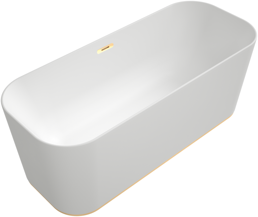 Villeroy & Boch Finion vrijstaand ligbad 170x70cm wit mat met gouden afvoer en overloop