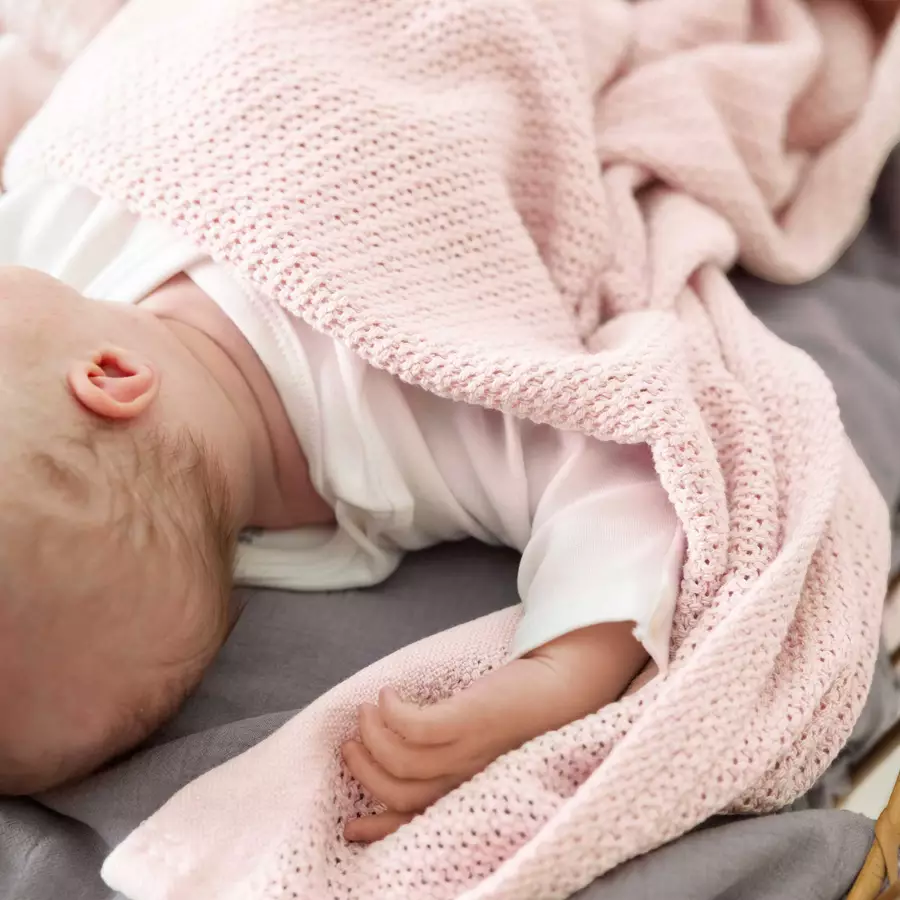 VINTER&BLOOM Kuscheldecke Soft Grid Baby Pink