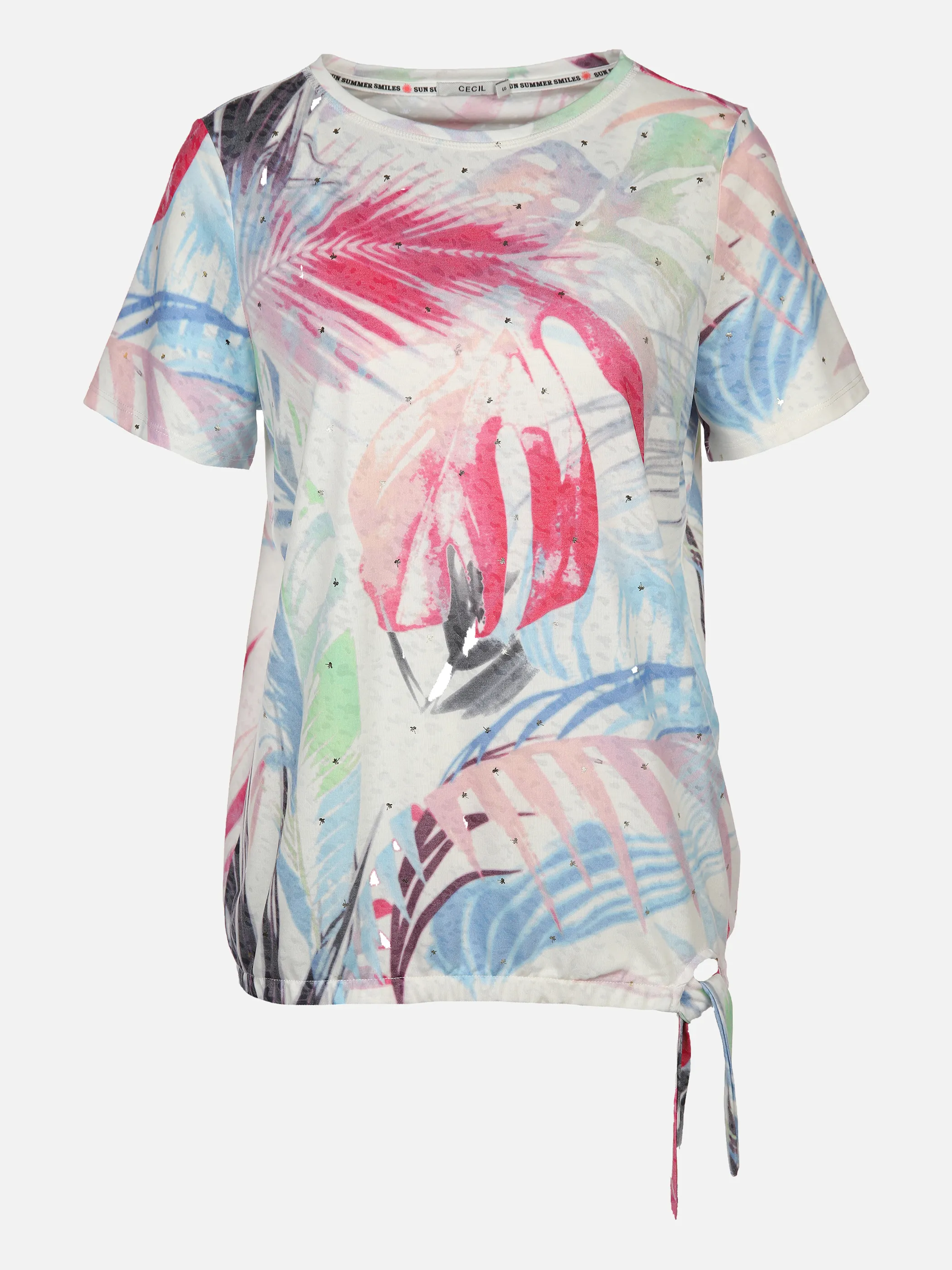 Damen Ausbrenner Shirt mit Palmenprint