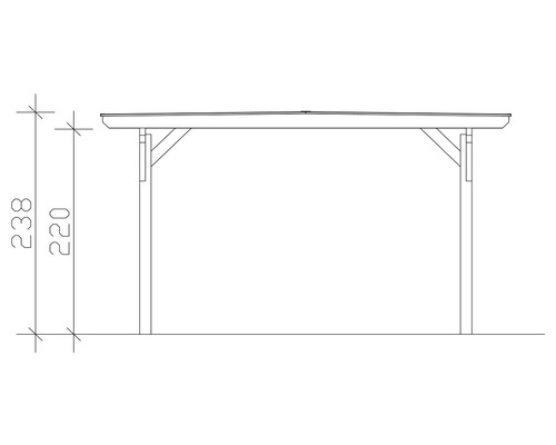 SKAN HOLZ Odenwald enkele carport inclusief paalankers, 428 x 541 cm, wit