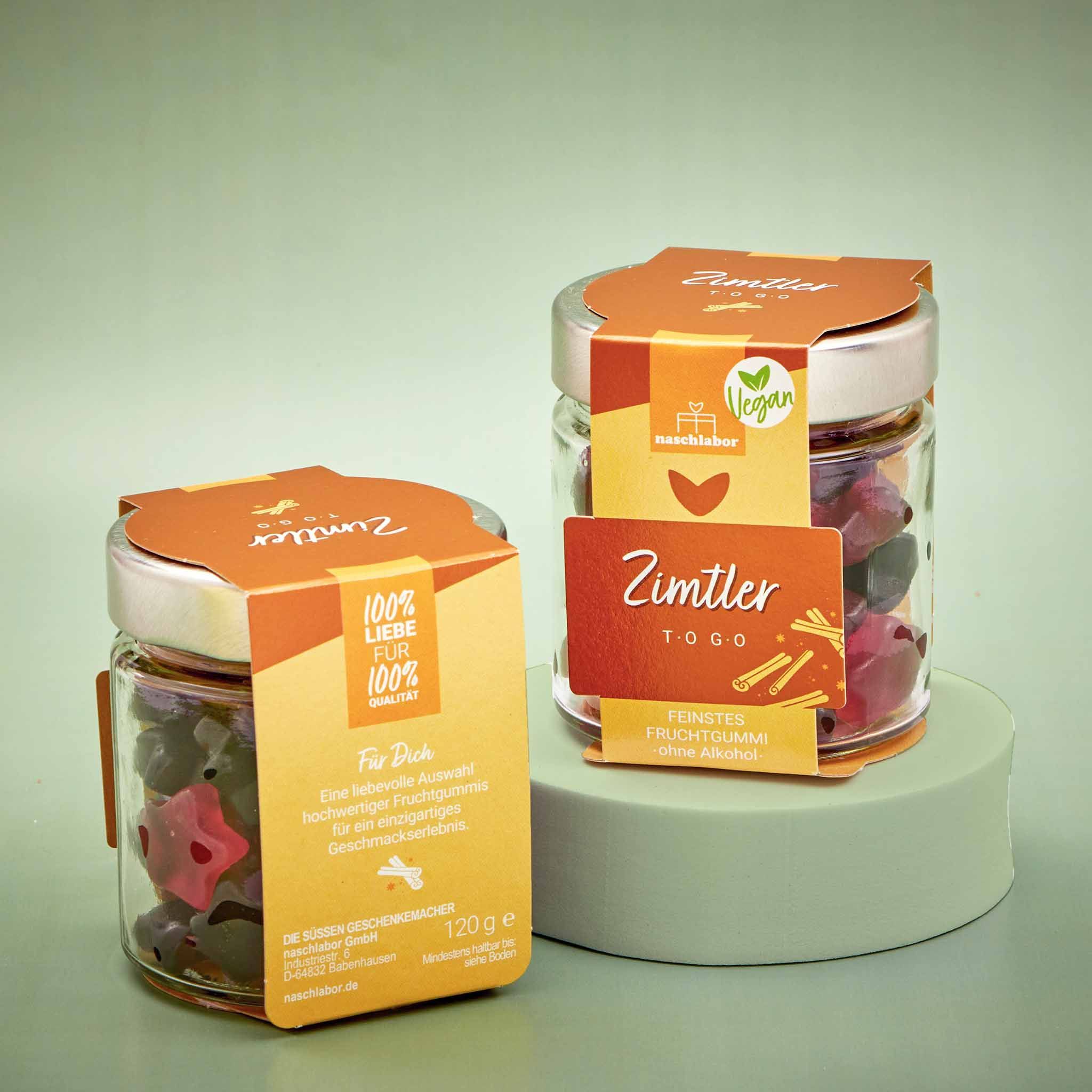 naschlabor Vegan Zimtler To Go Fruchtgummi im Geschenkglas
