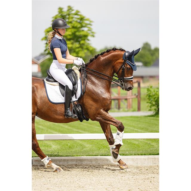 Zadeldek ANKY Twill Dressage Wit-donkerblauw
