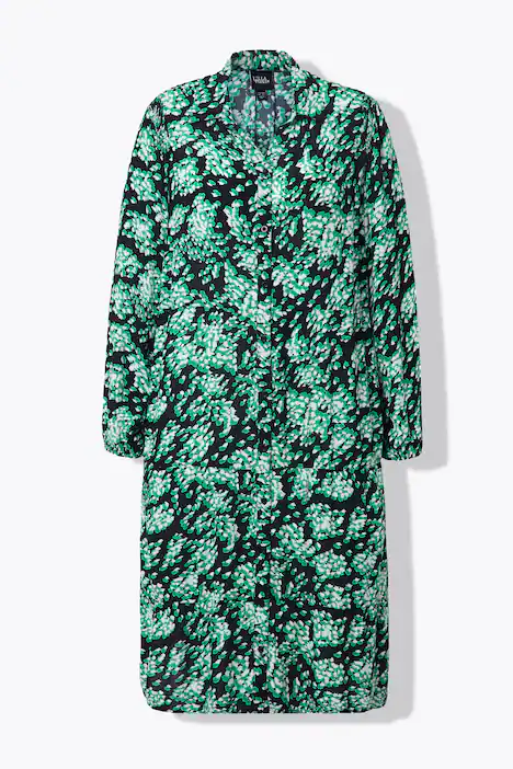 Hemdblusenkleid, A-Linie, Hemdkragen., schwarz