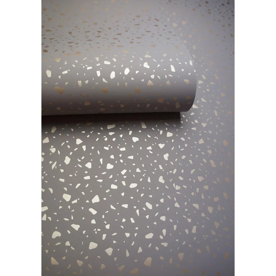 Dutch Wallcoverings - Indulgence Terrazzo grey/rose/gold -0,53x10,05m