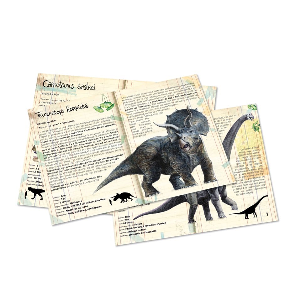 Vilac - Puslespil 3x200 brk - Dinosaurer fra Naturhistorisk Museum