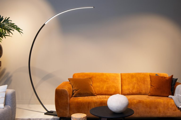 Lucide Curve booglamp LED mat goud