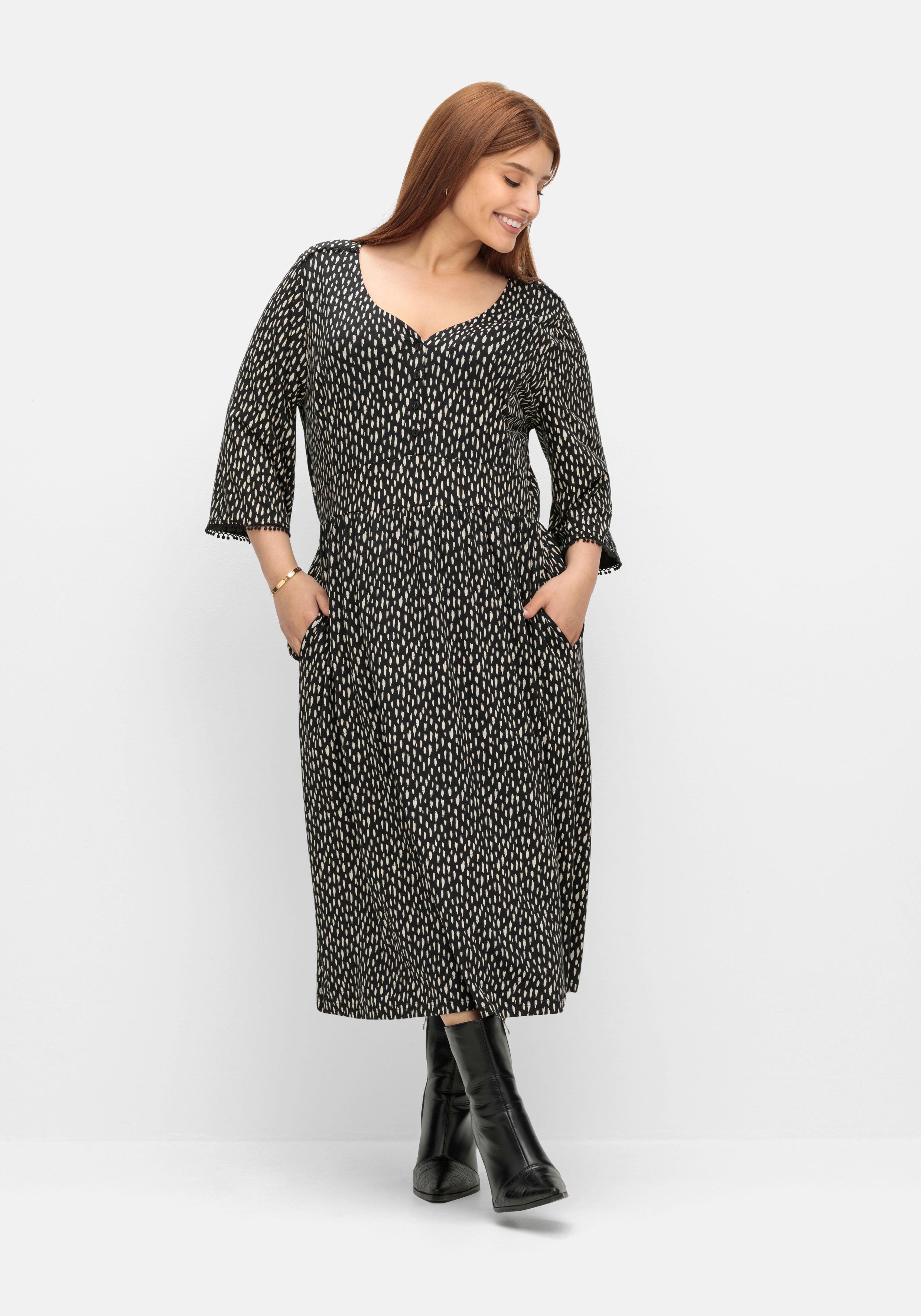 Jerseykleid in Petite Passform, mit Allovermuster