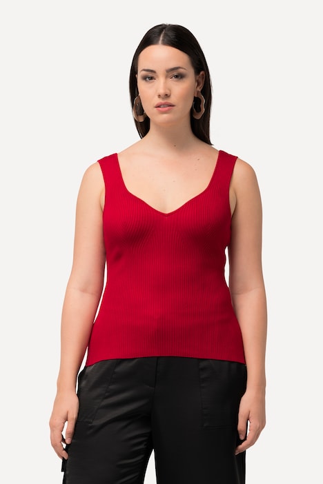 Ripptop, Slim, Herzausschnitt, ärmellos