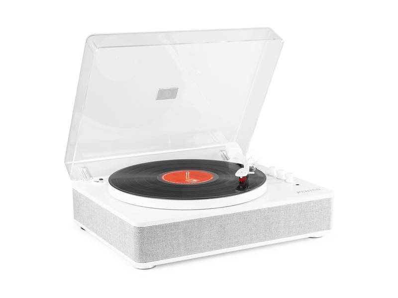 Fenton Plattenspieler mit Bluetooth RP162 Weiss Retro Plattenspieler mit Bluetooth, USB-Player und Umwandlungsmöglichkeit für Schallplatten