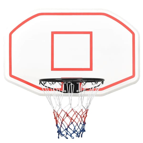 vidaXL Bakplate for basketballkurv hvit 109x71x3 cm polyeten