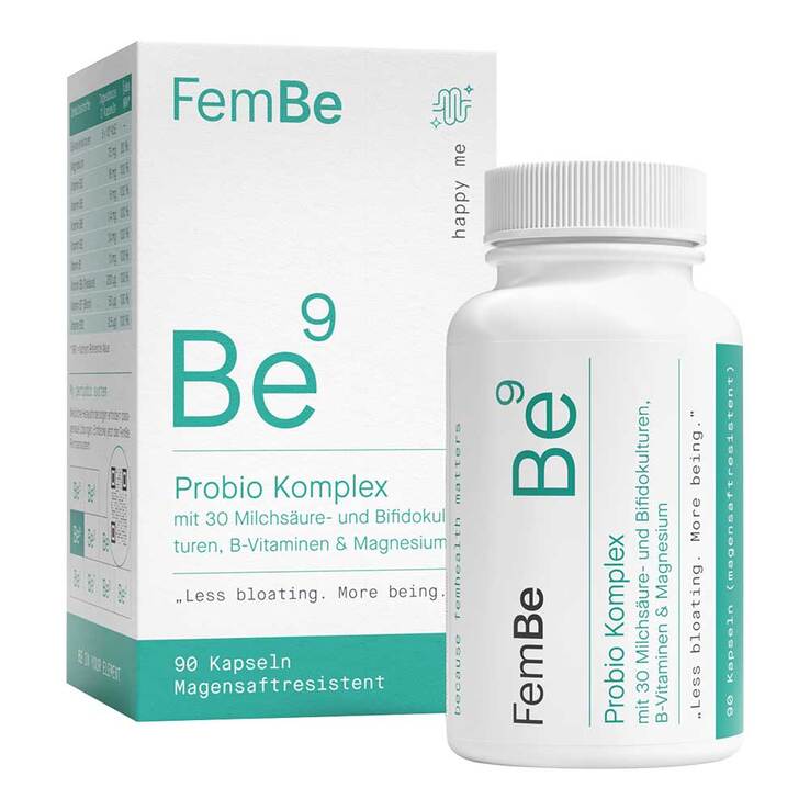 Fembe Be9 Probio Komplex Milchsäure Bifidokultivierte Bakterien-Vitamin Kapseln, 90 St