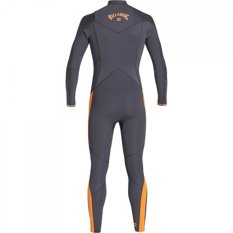 Combinaison Billabong Furnace Absolute 4/3mm Front Zip 2020 - Orange - The Corner Shop