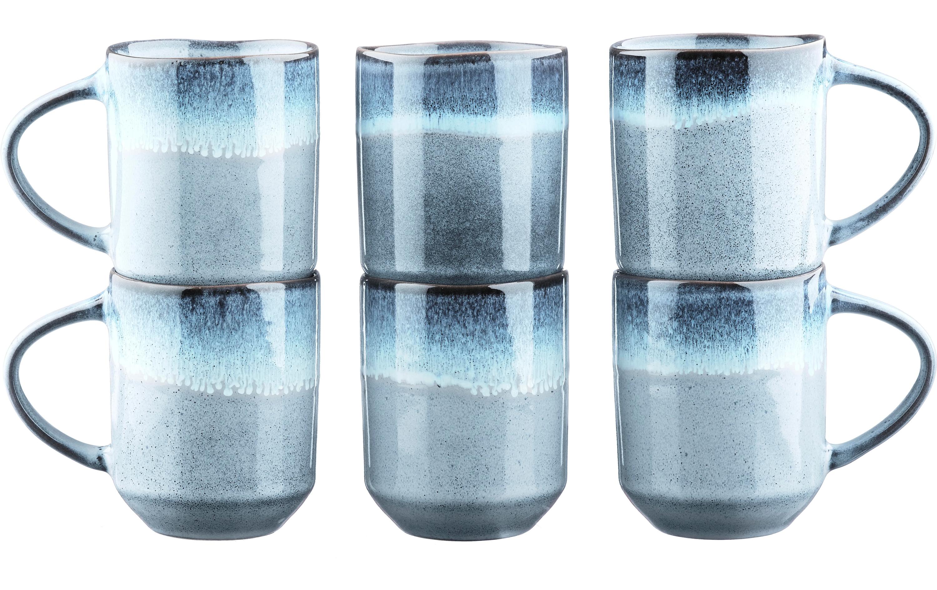 Tassen-Set Genesis, 400 ml, 6 Stück, MeerGrosse Kaffee- und Teetassen