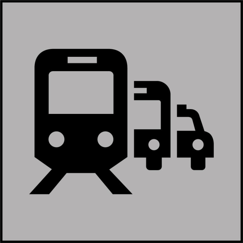 Panneau Pôle de correspondance ou gare routière - ISO 7001 en Gravoply