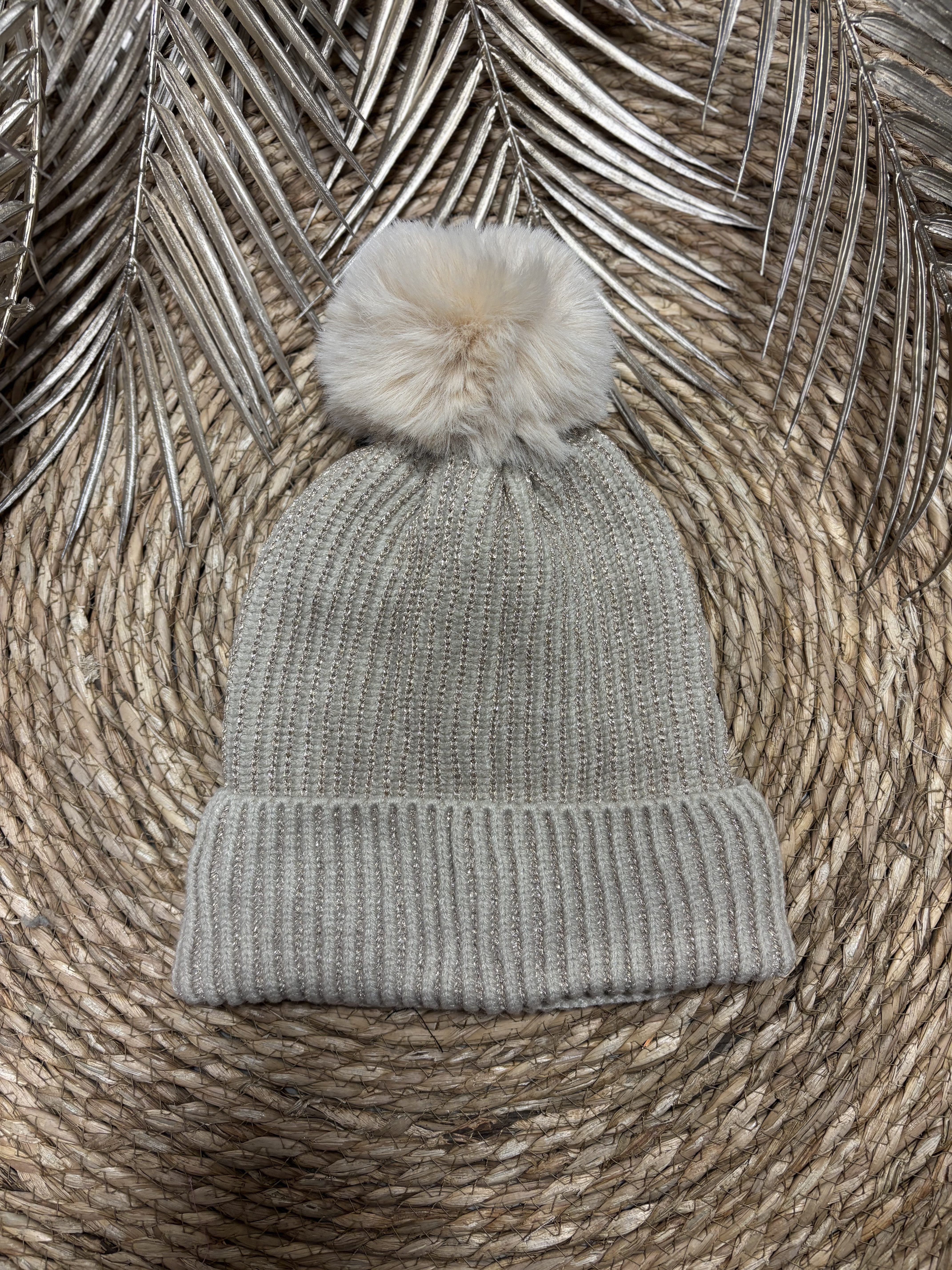 Muts Gebreid Goud Beige