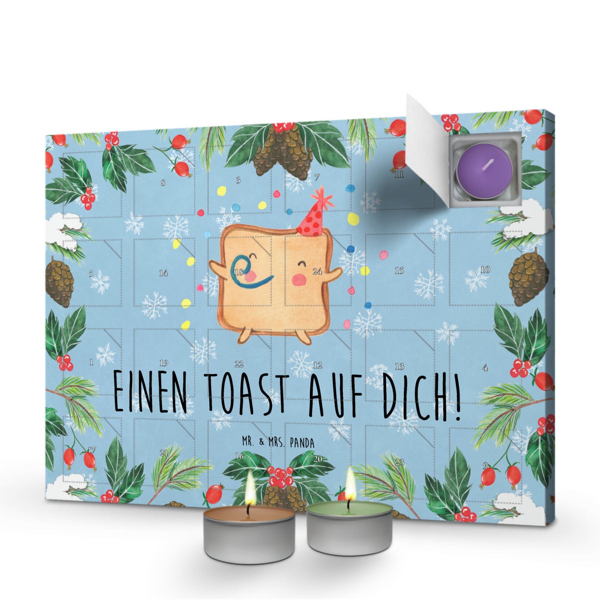 Mr. & Mrs. Panda Geurkaars Adventskalender Toast Party - Pastelblauw