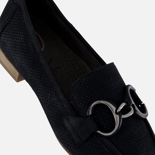 Tamaris Comfort Instappers blauw Leer