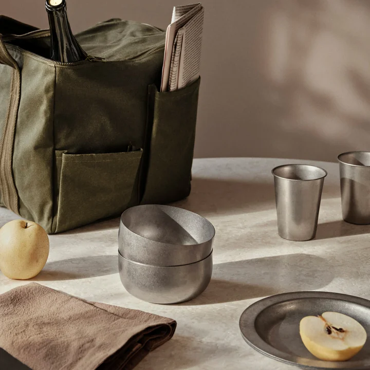 Ferm Living - Tumbled Schale, Edelstahl