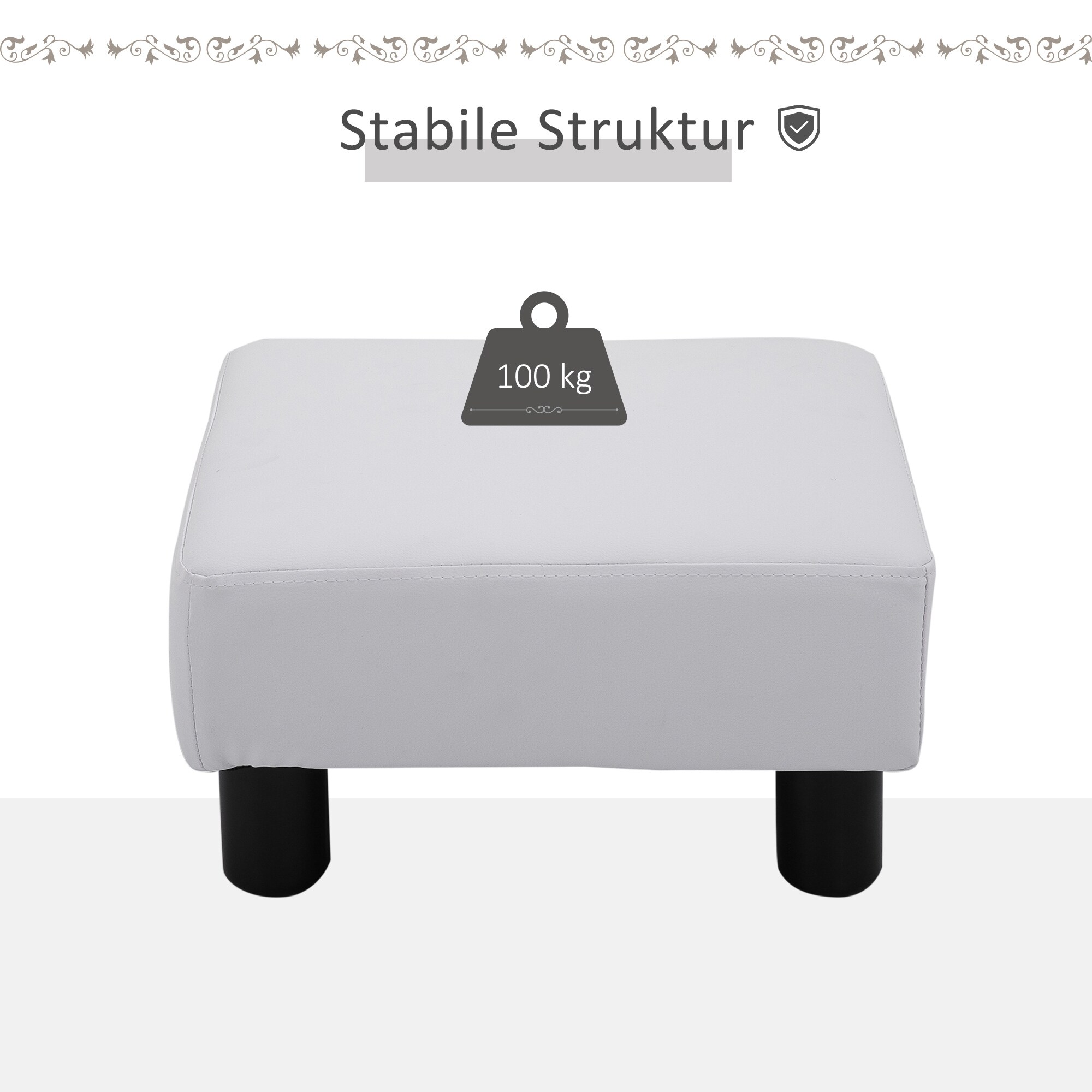 HOMCOM Fußhocker 40 x 30 x 24 cm (LxBxH)