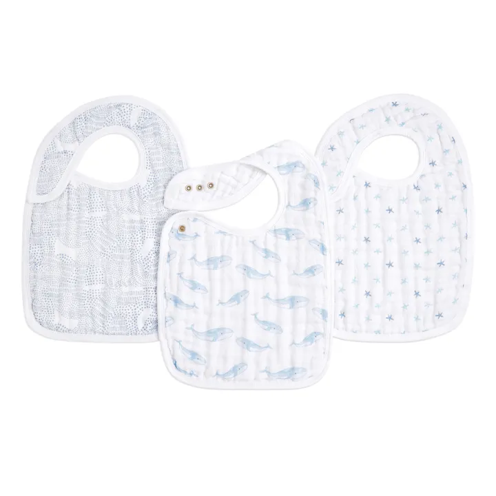 aden + anais Bavoirs Oceanic - Set de 3 | Bleu