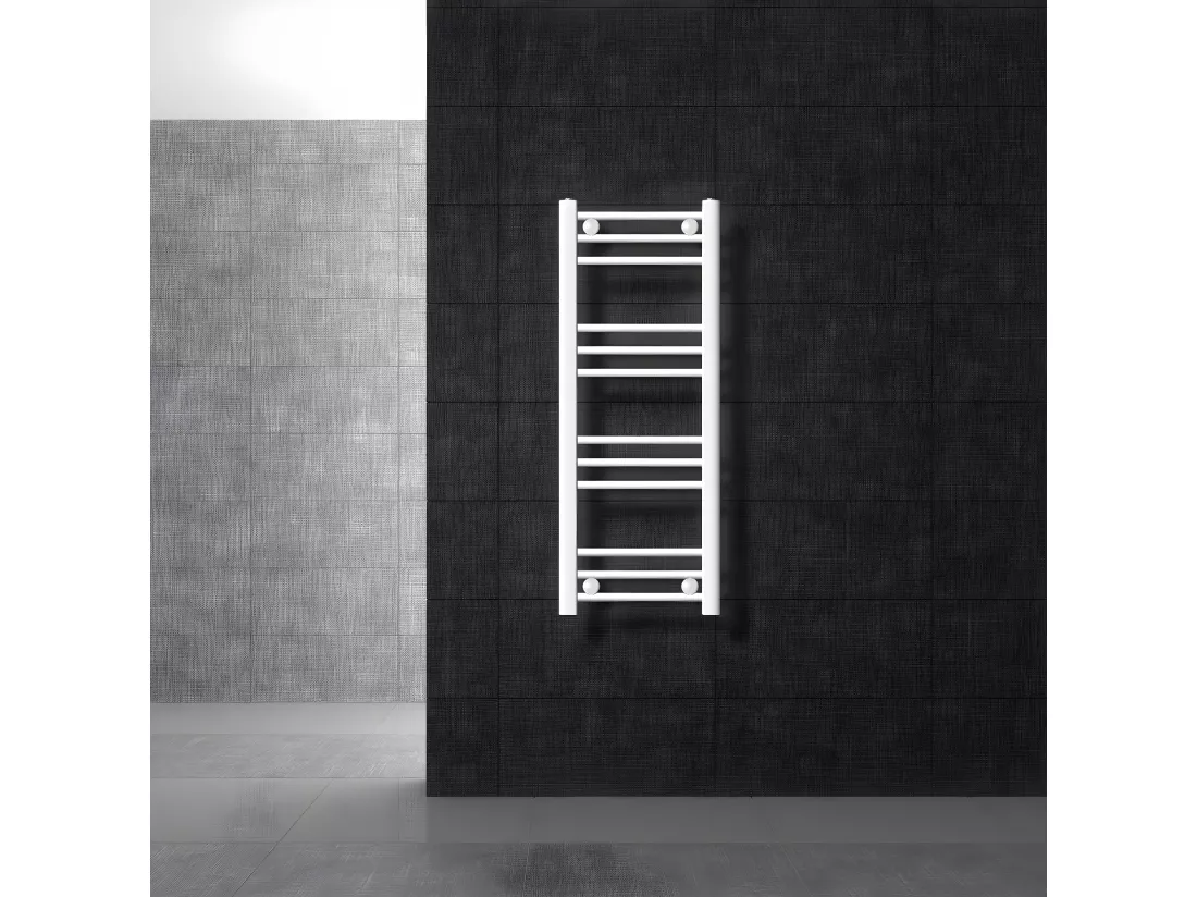 Radiateur de salle de bain Sahara raccord latéral sèche-serviettes blanc 30x80cm