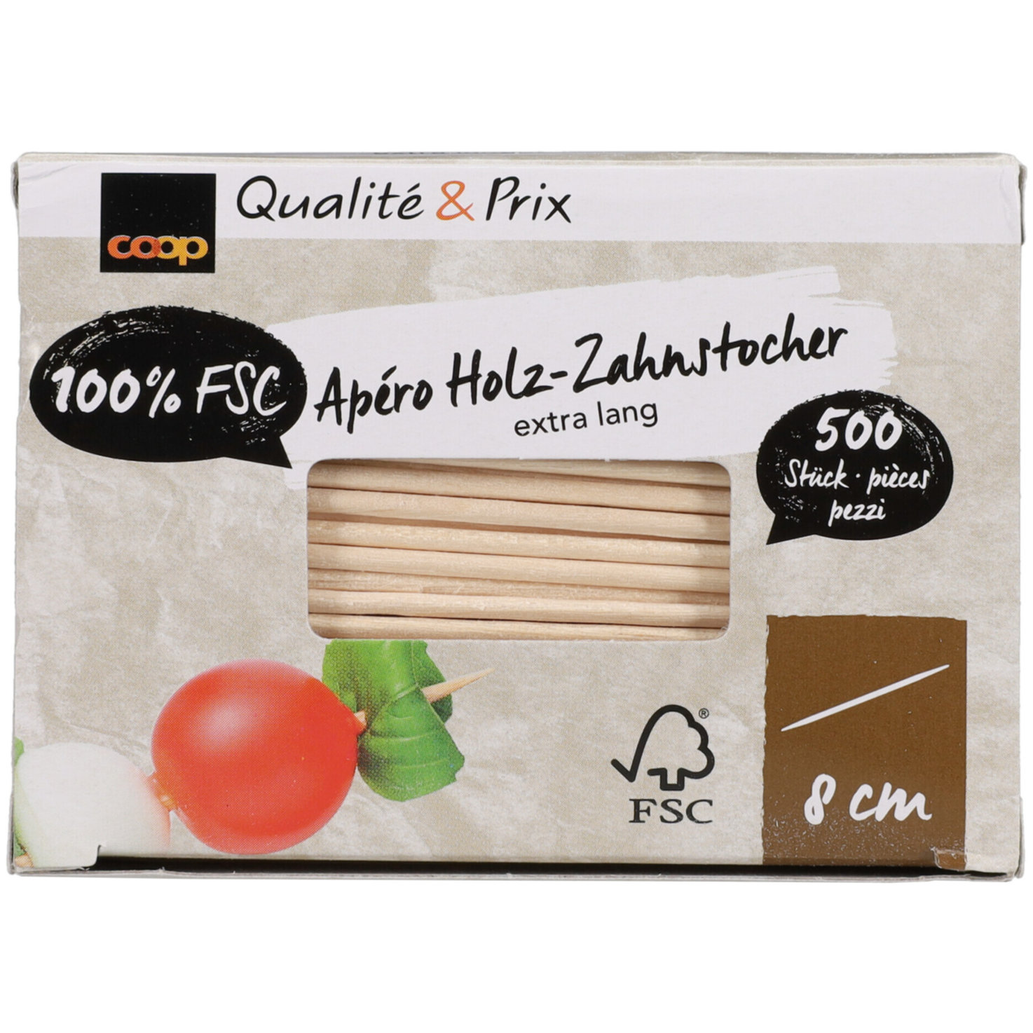 Qualité & Prix Apéro-Zahnstocher 80mm 500 Stück