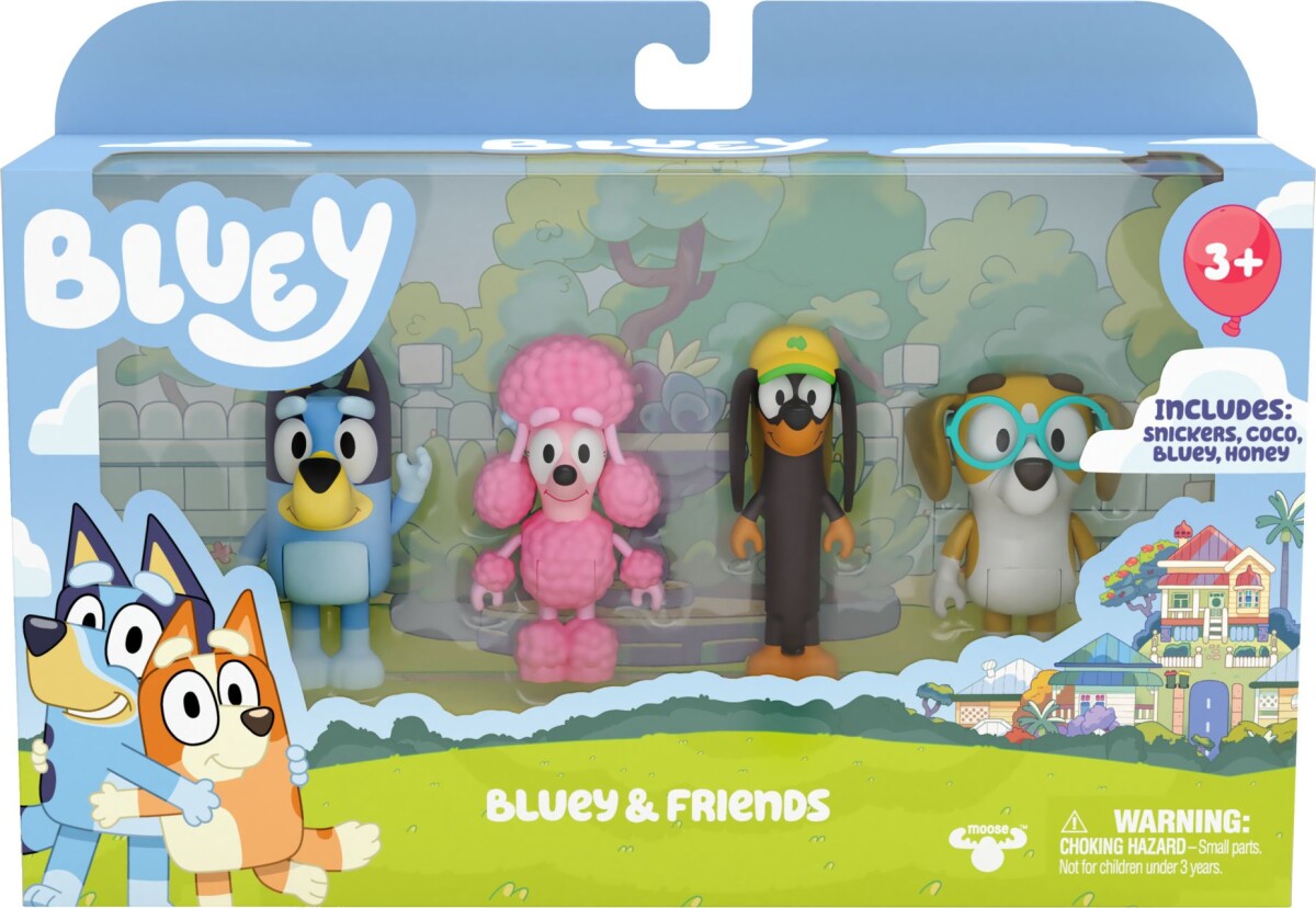 Bluey Figurer 4-Pakke - Bluey & Venner