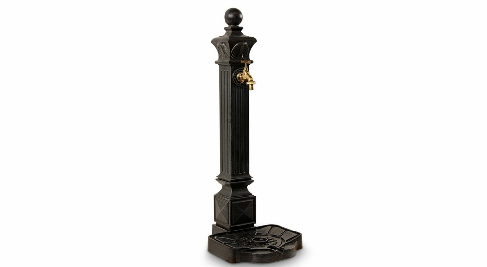 Fontaine de jardin aluminium gris 29x33x81cm