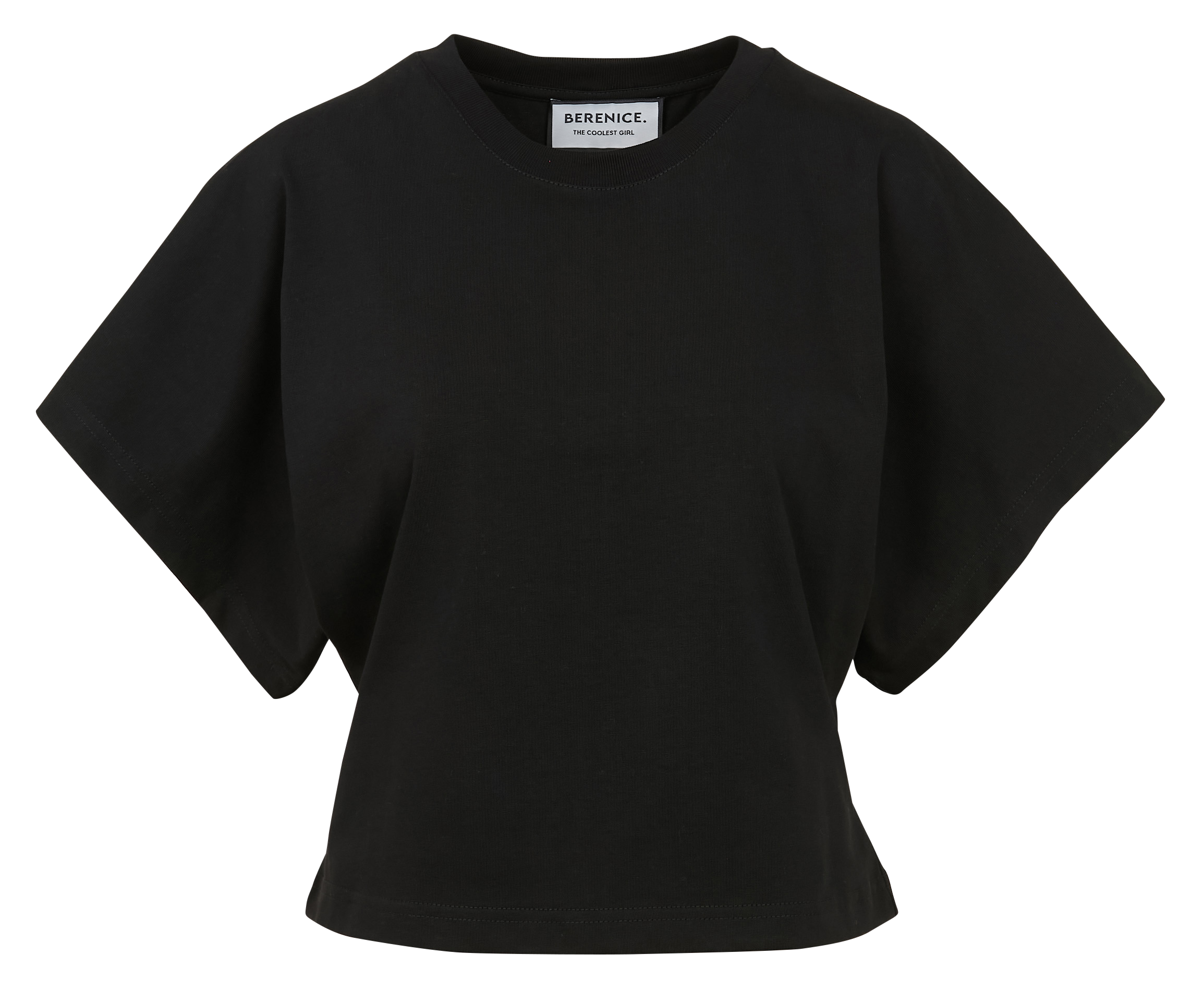 EDENA - Tee-shirt droit col rond en coton | Noir