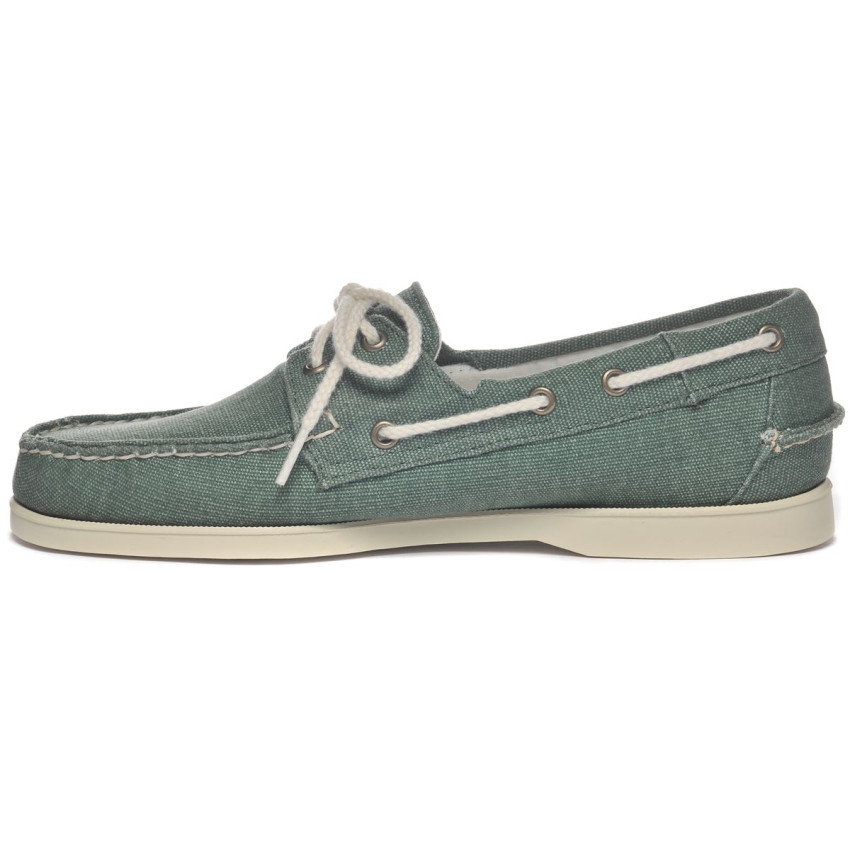 DOCKSIDES PORTLAND WASHED CANVAS GREEN MILITARY-Chaussures bateau pour homme en toile
