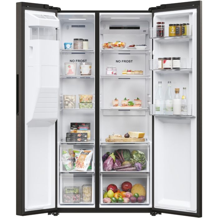 Haier Side-by-Side 90 SERIE 5 HSR5918DIPB Schwarz - Interner Wassertank
