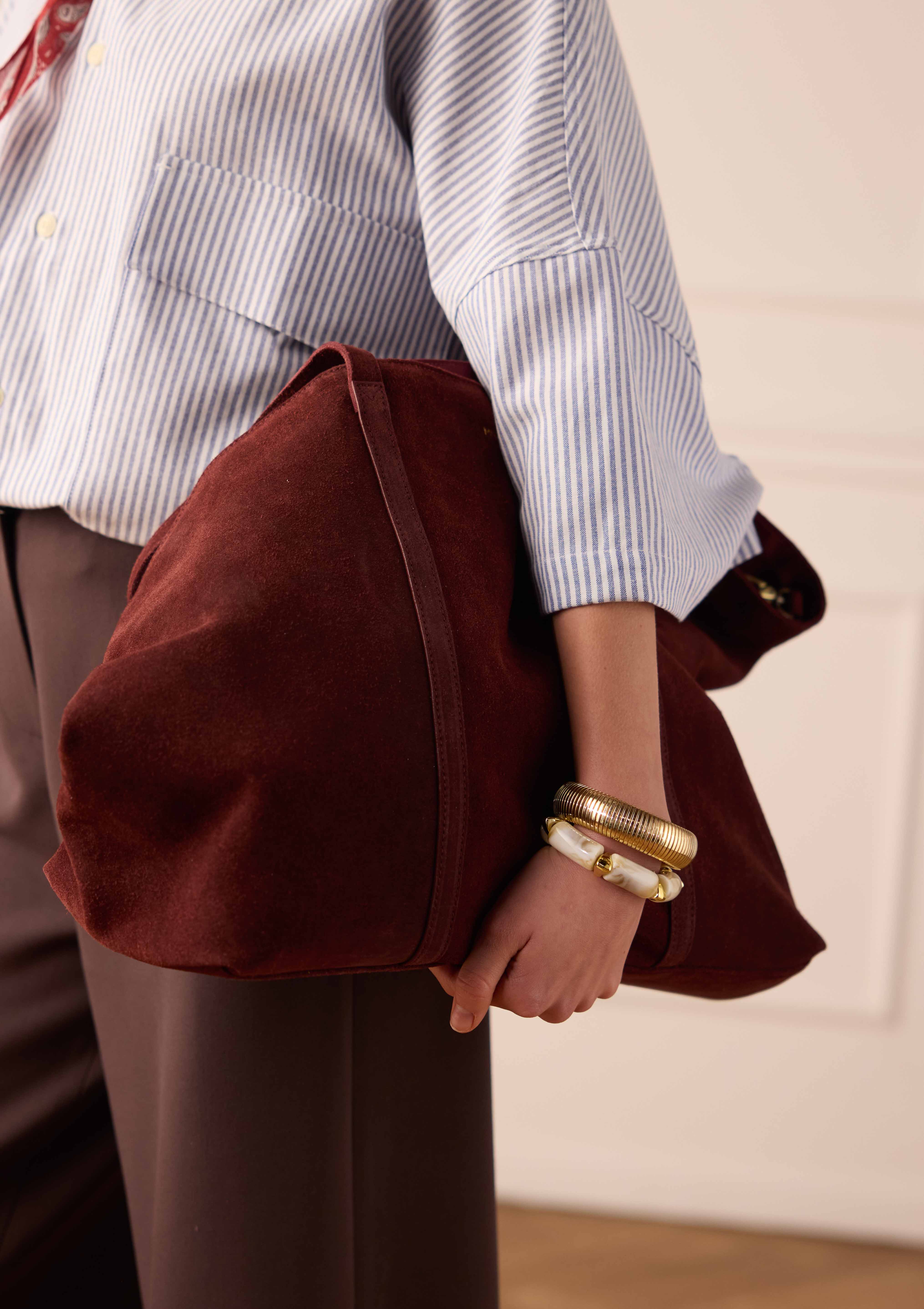 Bordeaux suède shopper