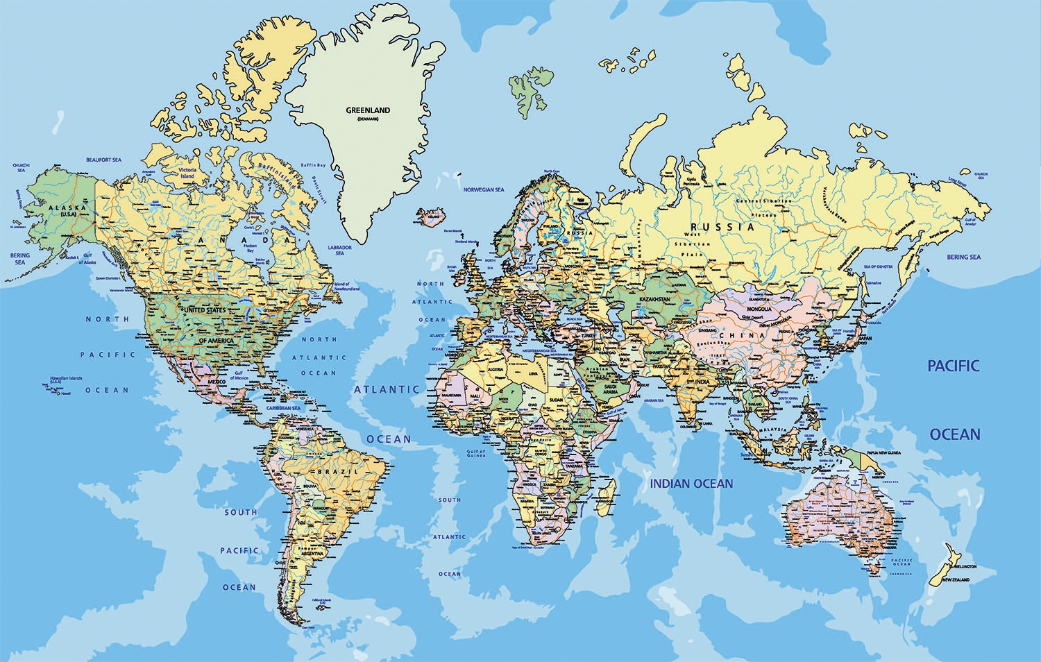 Papermoon Fototapete »World Map« glatt