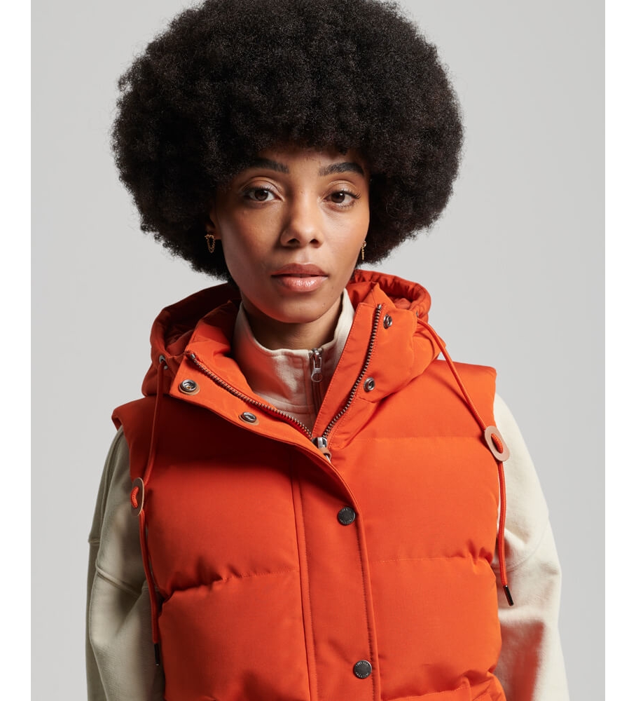 Colete com capuz Superdry Vintage Everest laranja