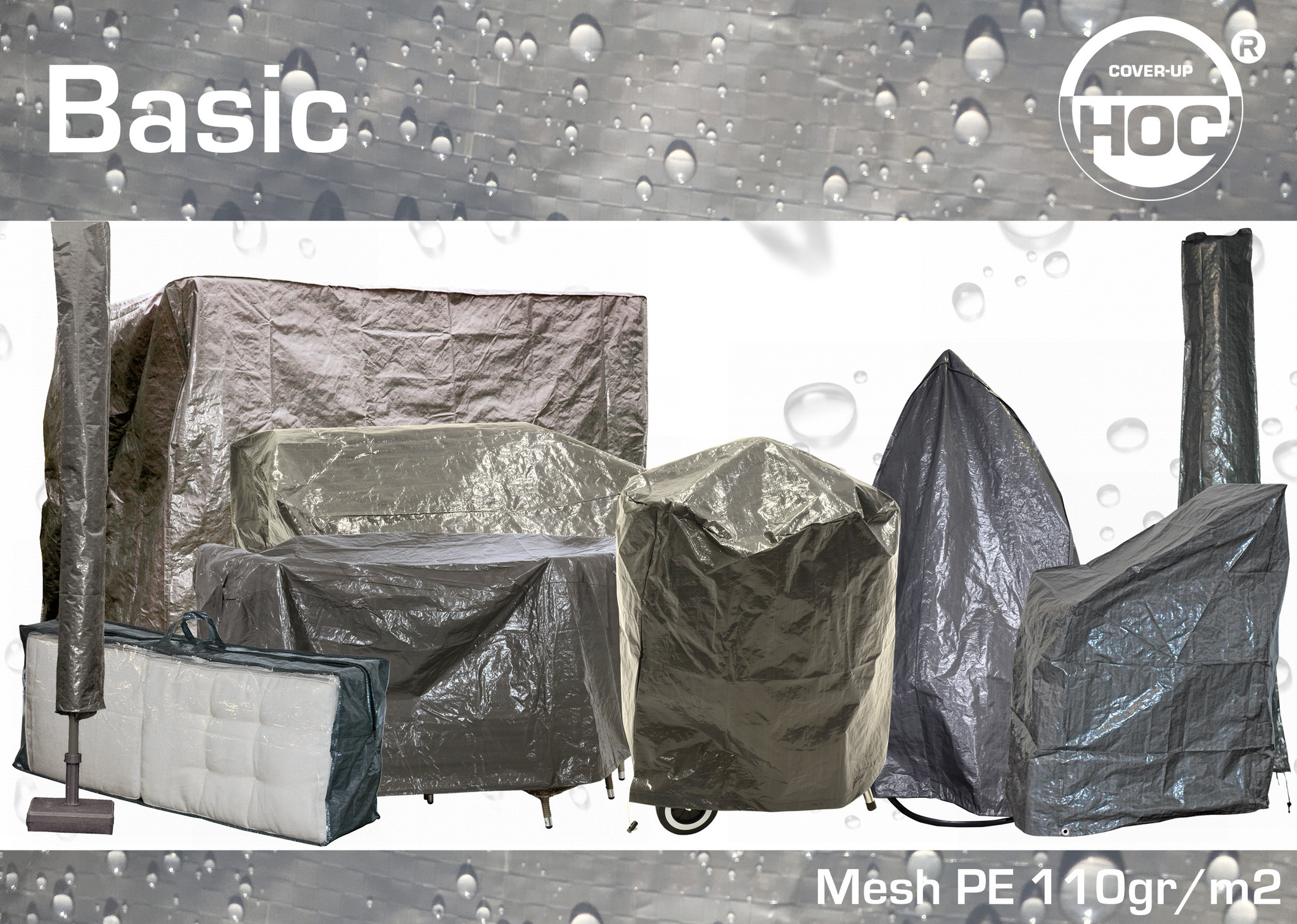CUHOC Basic 68 x 68 x 120 cm stapelstoel hoes