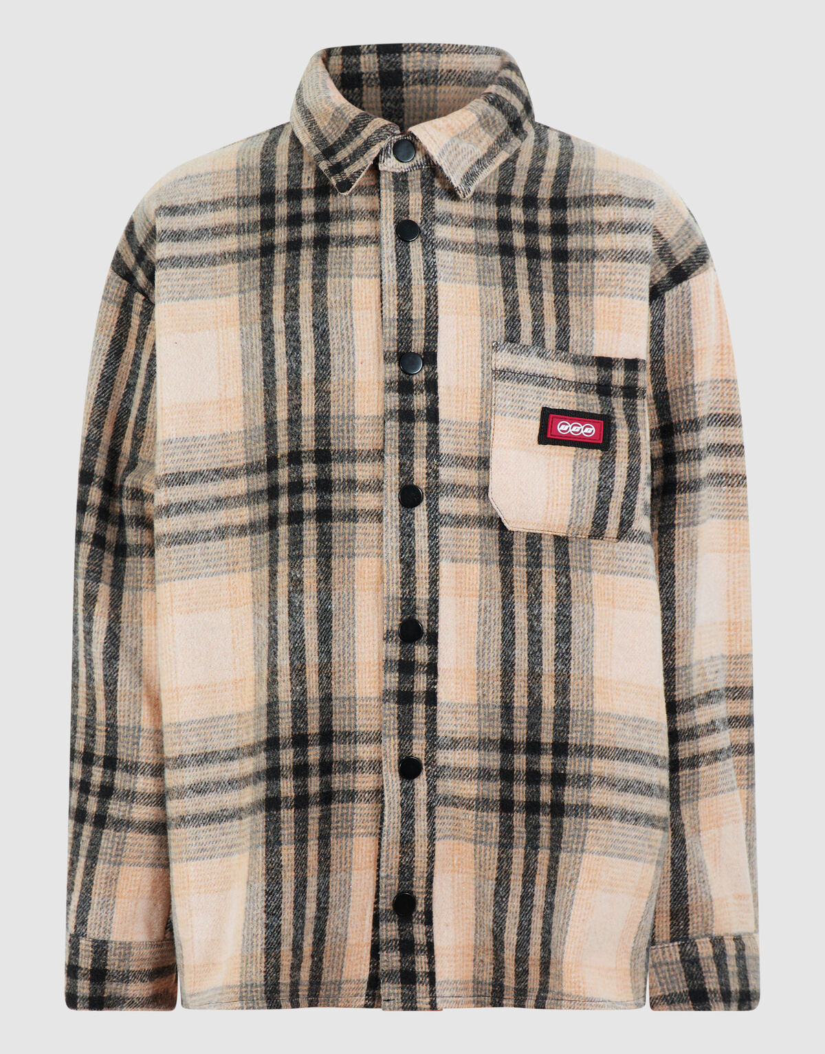 Destroyed Check Overshirt Gebroken Wit/Zwart