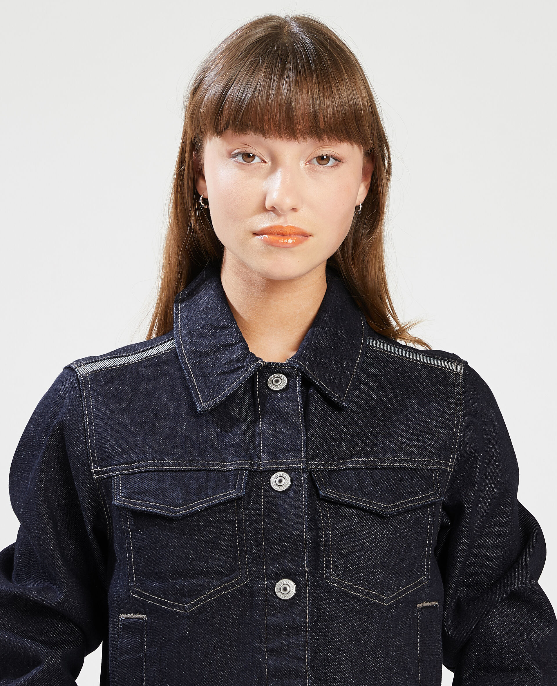 Veste en jean courte - Bleu foncé