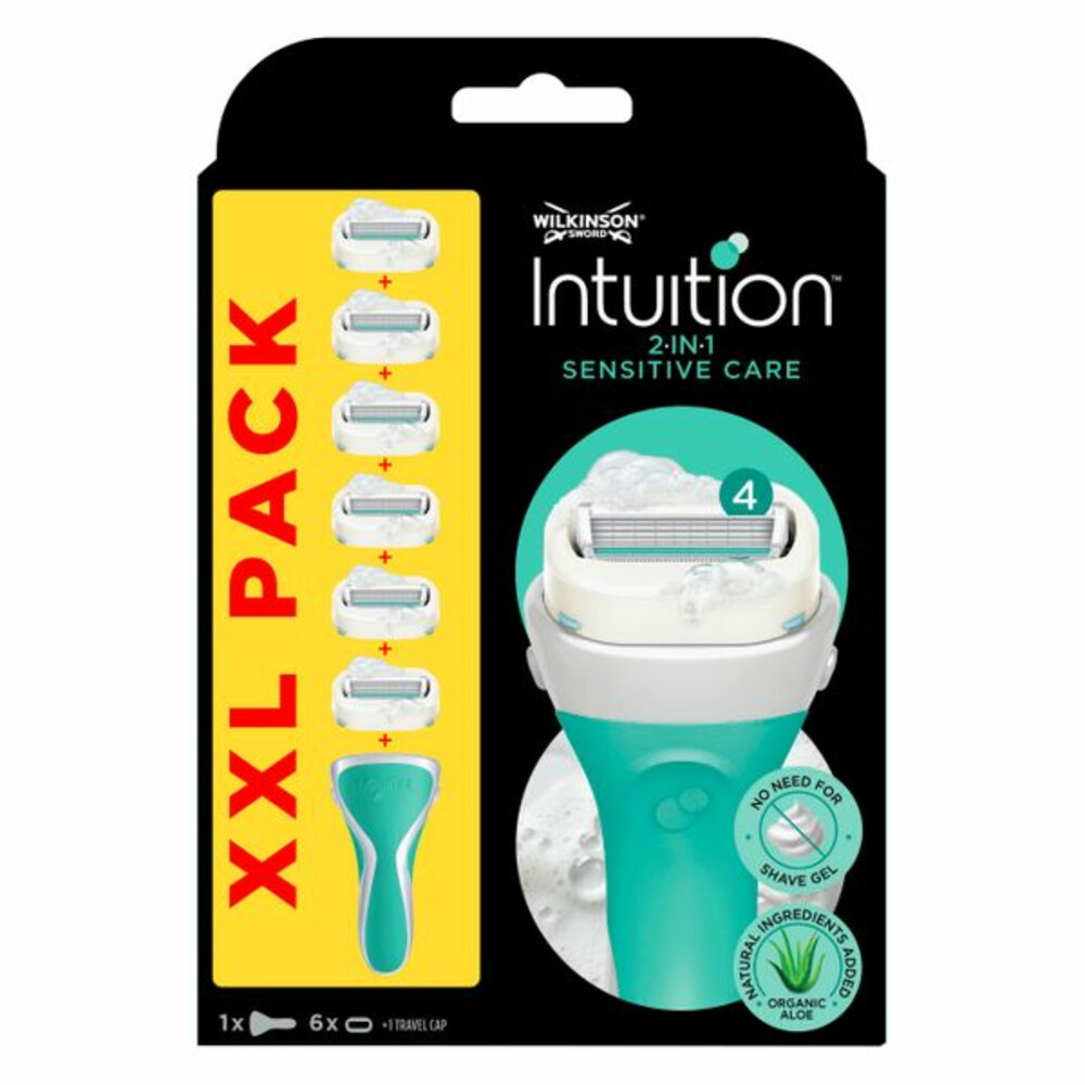 Wilkinson Intuition 2 in 1 Sensitive Care Scheermes XXL Voordeelverpakking6 stuks