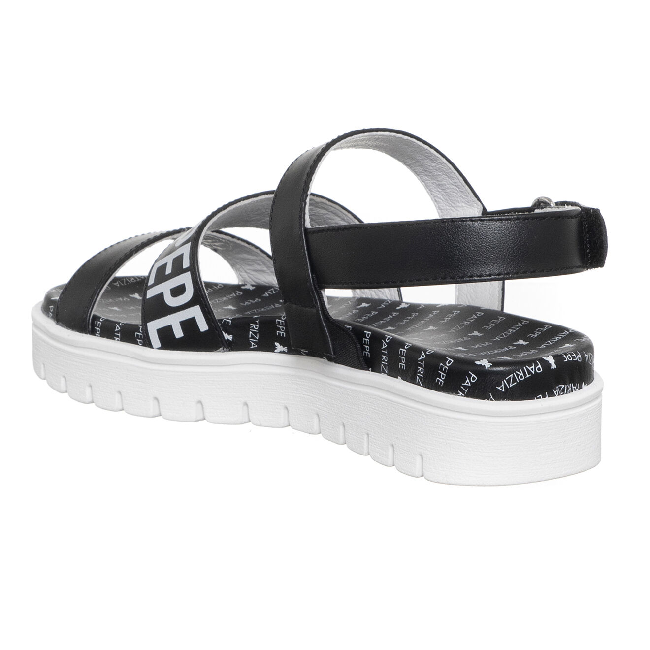 Patrizia Pepe Sandales en Cuir Vimala noir/blanc