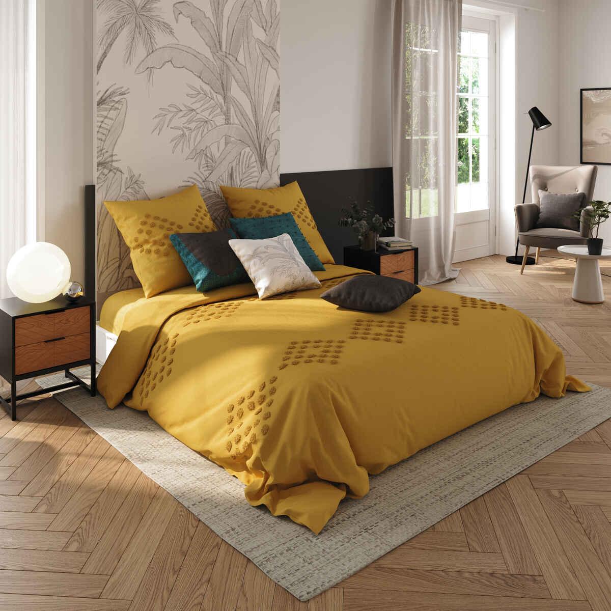 PARURE COTON LAV TUFT OCRE 260X240CM