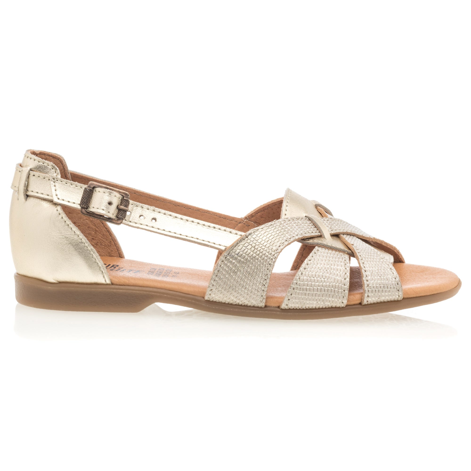 Nu-pieds Femme en cuir or