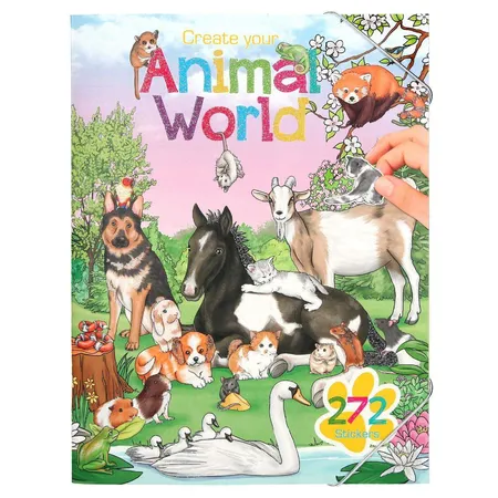 Depesche Create your Animal World Malbuch mit Stickern