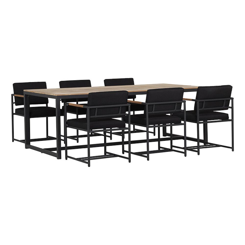 SPISEGRUPPE SENSUM EKSJÖ BORD TEAK + 6 STOLER ARENDAL