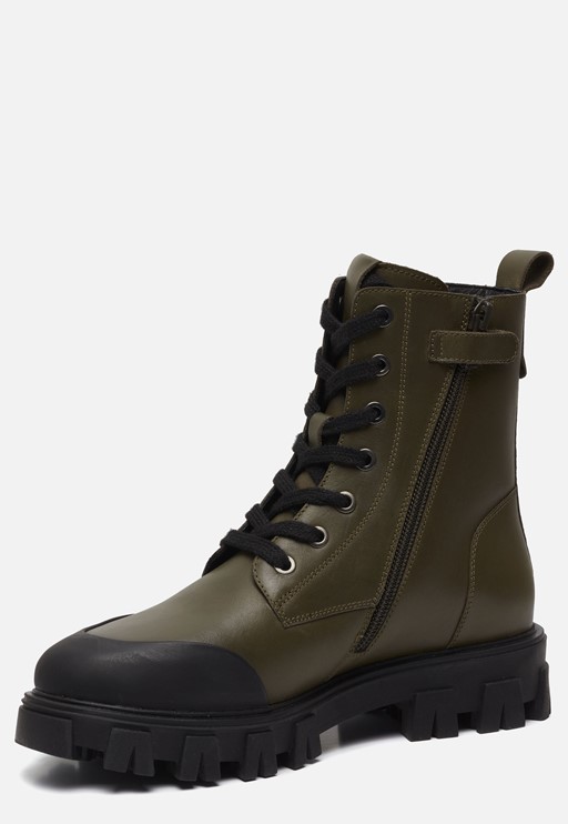 Muyters Veterboots donkergroen Leer