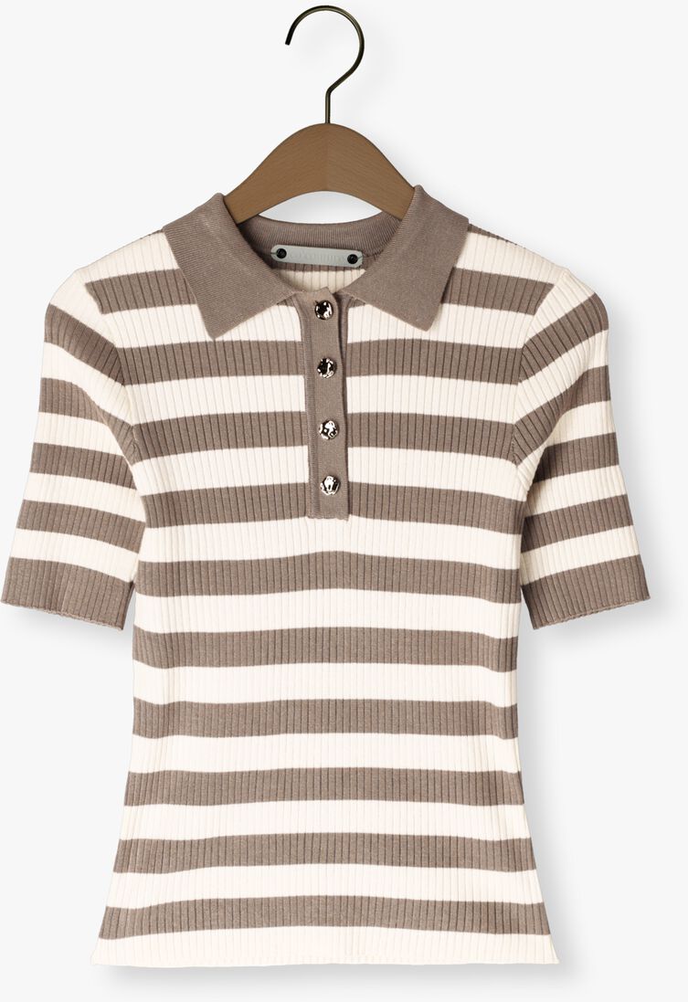 bruine co'couture trui bonny stripe s/s polo knit