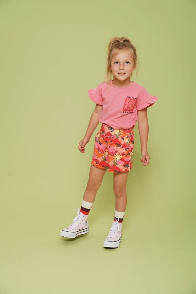 Jubel Jubel t-shirt met backprint - Salsa Sunset roze